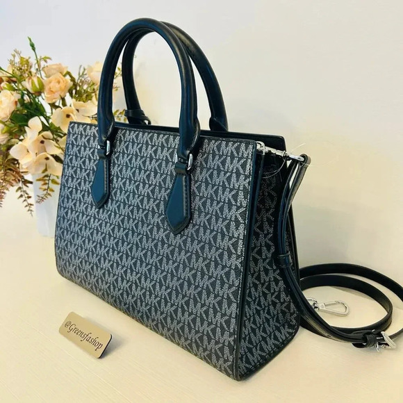 Michael Kors Purse & Wallet Sheila Medium Signature and Metallic Satchel - Picture 6 of 12